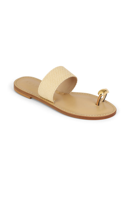 Style 06 | The Shela | 24k Plated Gold Toe + Natural Raffia | Nude Sole