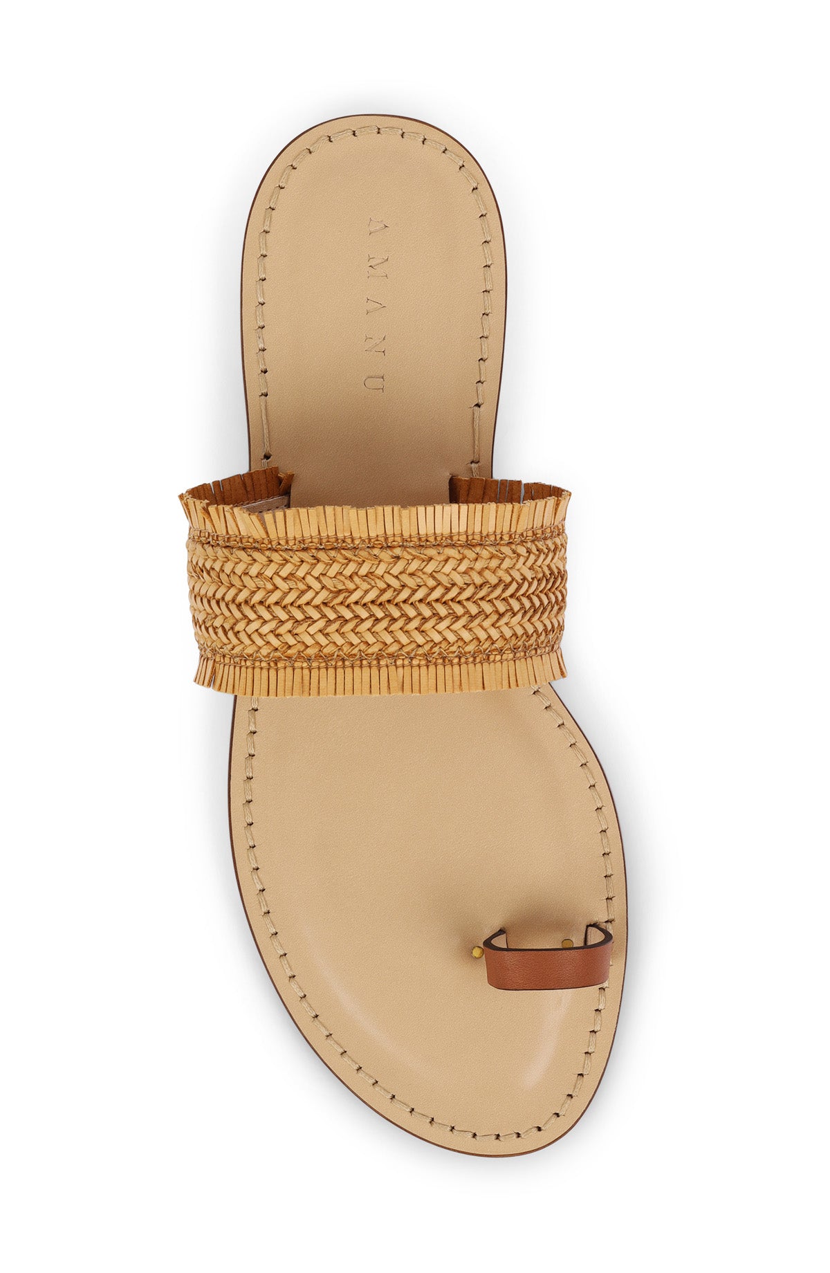 Style 06 | The Shela | Cognac Leather + Ochre Woven Leather | Nude Sole