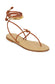 Style 26 | The Delta | 14k Gold Plated Anklet + Skinny Cognac Leather Cord | Nude Sole